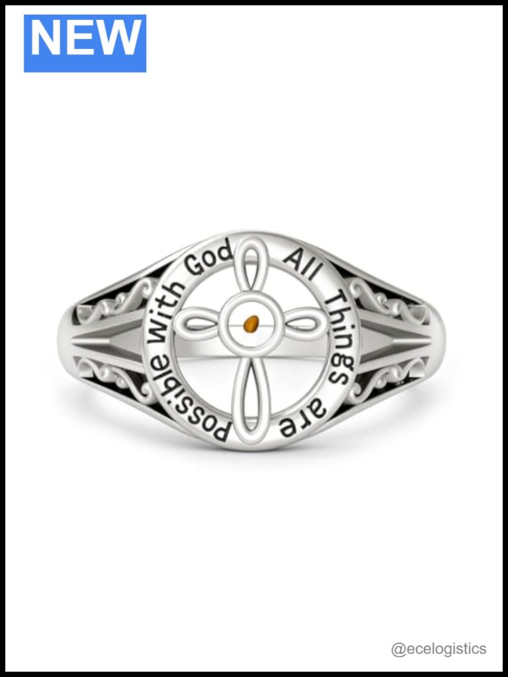 Sterling Silver Cross Ring Mustard Seed Christian Faith Jewelry Gift